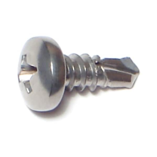 Midwest Fastener Self-Drilling Screw, #10 x 1/2 in, Zinc Plated Stainless Steel Pan Head Phillips Drive, 100 PK 09837 - main